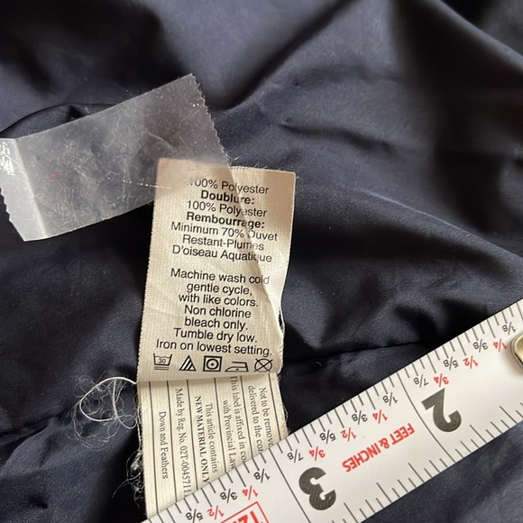 J. Crew Navy & White Striped, Mixed Blend Down Feather Puffer Vest - Picture 11 of 15